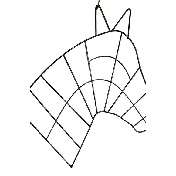 WIRE HORSE HEAD Christmas Wreath Frame heavy duty Set of 2. Black Wire western h - Picture 2 of 4